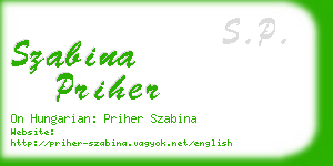 szabina priher business card